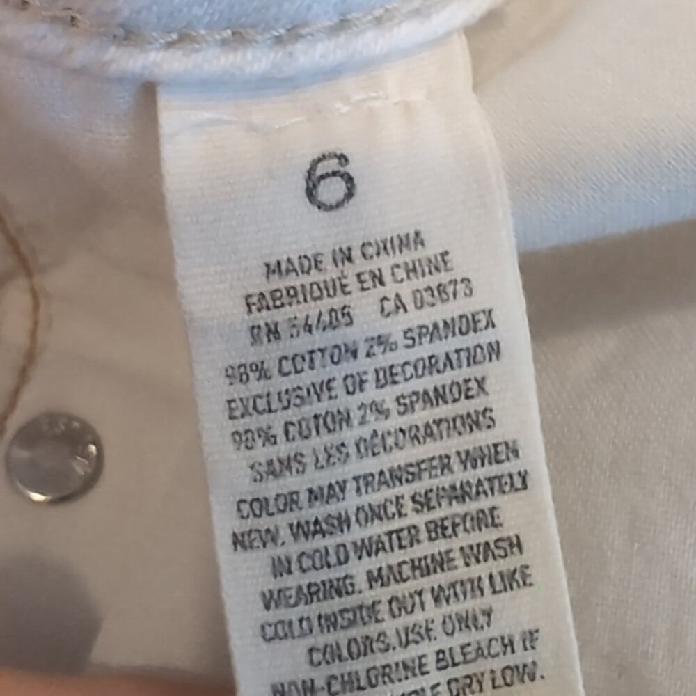 💠 American Eagle White Distressed Denim Mini Skirt Womens Size 6 Stretch - Picture 11 of 12